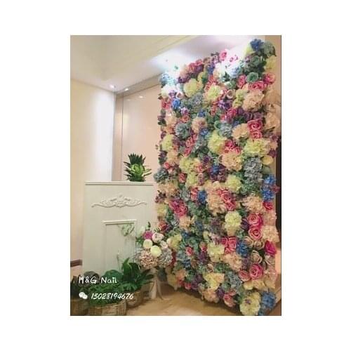 6.5ft x 6.5ft high quality very dense artifical silk rose wedding flower wall luxury flower backdrop Wedding props
