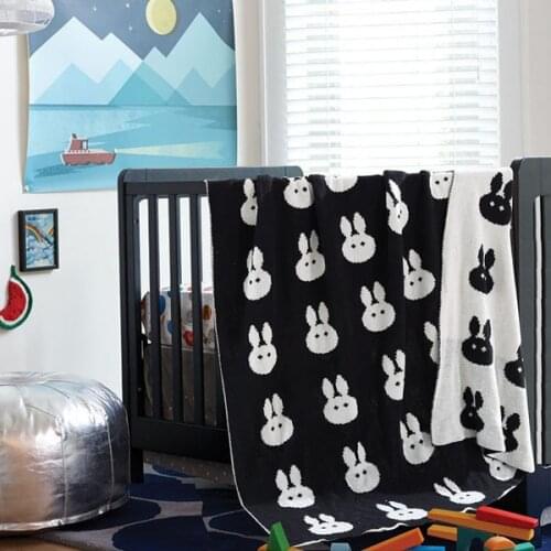 Cotton Rabbit Pattern Swan Blanket For Bedding Baby Kids Cross Cover Blanket Swaddling 2015 Brand Best Gift 90x110CM