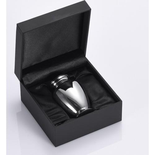 IJU033 Free Box - High Polish 316L Stainless Steel Cremated Ashes Containers Mini Cremation Urn Casket For Human/Pet (40mm*29m)