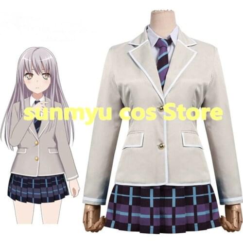 BanG Dream Tae Hanazono Second Grade Girls School Uniform Cosplay Costume,Custom Size Halloween Wholesale