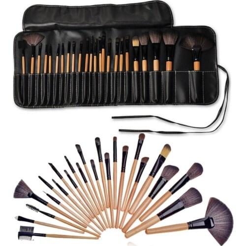 32 Piece Makeup Brush Set with Leather Bag Designer Make Up Brushes Maquillage Powder Eye Shadows Real Technique Makeup Brushes