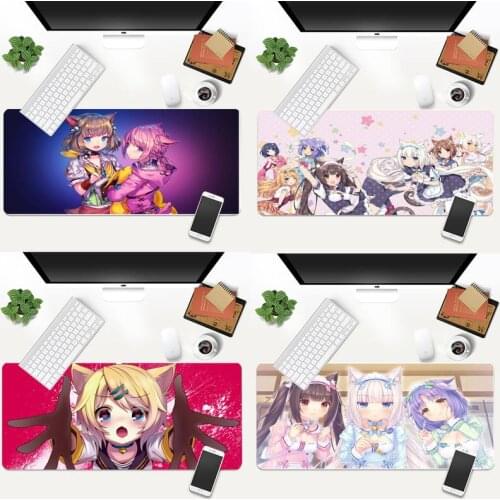 Neko Para Chocola Nekopara laptop Gaming mouse pad Animation XL Large Gamer Keyboard PC Desk Mat Takuo Tablet Mousepads