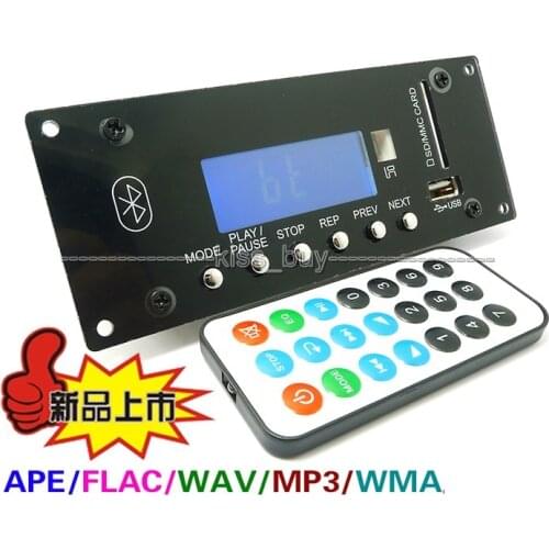 4.0 Bluetooth Receiver MP3 Decoding Board Module w/ SD Card Slot / USB / FM / Alarm APE FLAC WAV WMA Decoder Board Digital LED