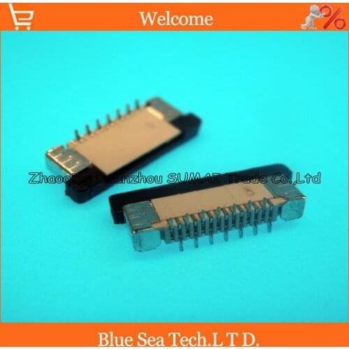 Erect SMD type Staggered Pin FPC/FFC 14 Pin 0.5mm cable connector socket for LCD screen of DVD/GPS/MP3/PDA/Phone ect.ROHS