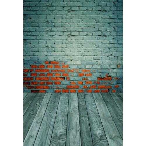 Retro Photo Background green Brick wall wood floor polyester art Photo Backdrops For photographer Photo Studio Photophone S-2653