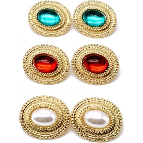 Oval Opal Alloy Pretty Party Clip Earring