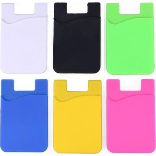 300pcs Silicone Wallet Credit Card Cash Pocket Sticker 3M Adhesive Stick-on ID Credit Card Holder Pouch For iPhone