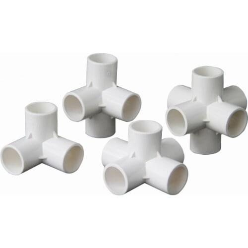 20mm ID 3 4 5 6 Way White PVC Tube Joint Pipe Fitting Coupler Adapter Water Connector For Aquarium Fish Tank