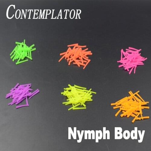 CONTEMPLATOR 6colors fly tying silicone nymph body materials conical cylinder rubber soft worm trout fishing caddis pupa bodies
