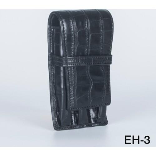 Nice Crocodile Pattern Pen Bag Only 3 Pens Capacity 1pc Black Pu Leather Pouch for Gift Pens School Office Supplies pencil case