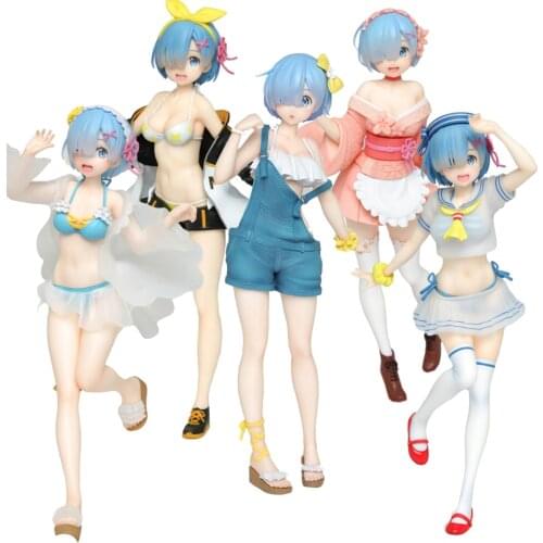 Tronzo Original Taito Re Zero Start Life In A Different World Rem Swimsuit Knit Dress Figure PVC Model Doll Toys