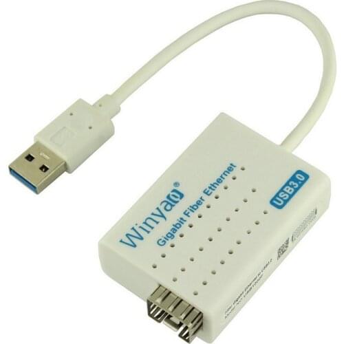 USB 3.0 to 1000Mbps Gigabit Ethernet LAN Fiber Optical Network Card Realtek RTL8153 with SFP Optical Module White