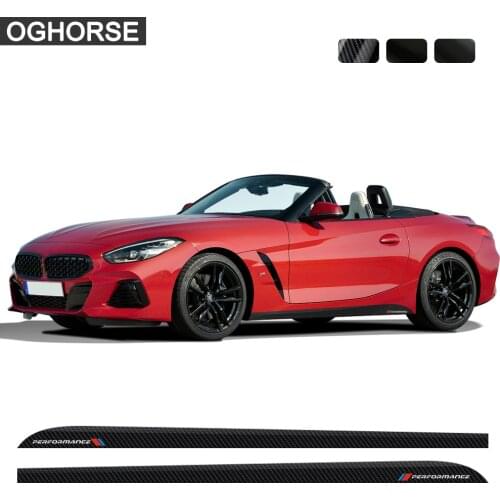 2Pcs M Performance Styling Car Door Side Skirt Stripes Sticker Vinyl Decal for BMW Z4 E85 E86 E89 G29 Accessories