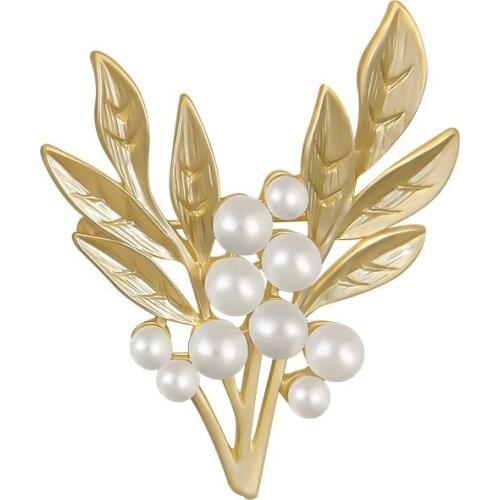 Vintage Leaves Brooch For Women' Gold Plant Pin Jewelry Party Office Clothes Scarf Buckle Garment Accessories Brooches Gift