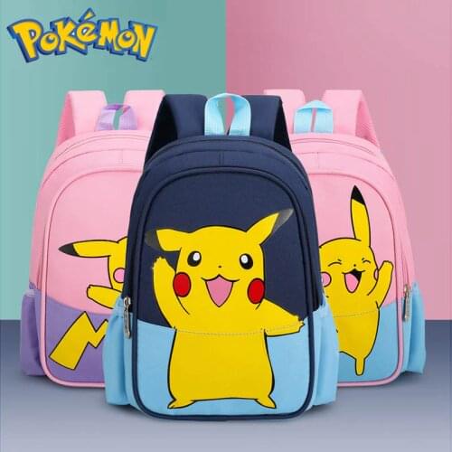 Backpack School Pokemon Cartoon Pikachu Pencil Case Waterproof School Bag Student Backpacks Laptop Travel Bag Birthday Gifts