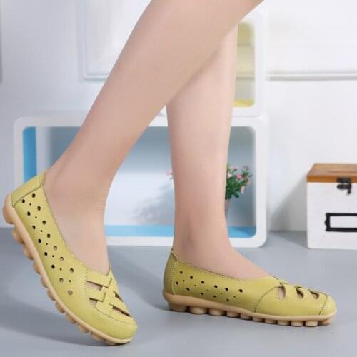 Womens Summer Season Breathable Beef Tendon Bottom Non-slip Mother Shoes 2021 Casual Hole Slippers Large Size Woman Sandals