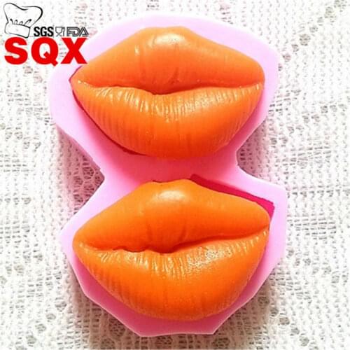 2 Lady Temptation lips fondant cooking tools wedding mold silicone mold fondant chocolate cake candy SQ1560