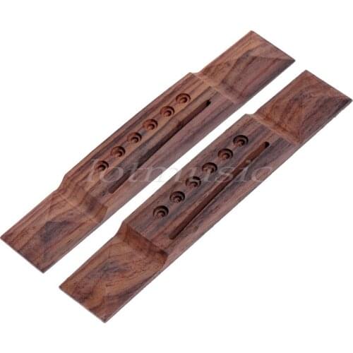 2pcs Rosewood 6 String Acoustic Guitar Bridge Pyramid No Finish