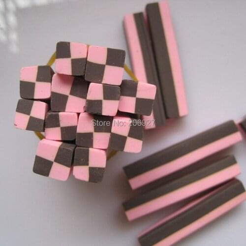 2pcs N-33 10mm Cute Big Sqaure Cane Fancy Nail Art Polymer Clay Cane Nail Art Decoration