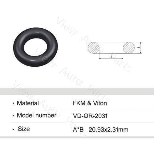 200 pcs Fuel Injector Rubber seal orings For Mazda Car Fuel Injector Repair Kits 20.93*2.31mm VD-OR-2031