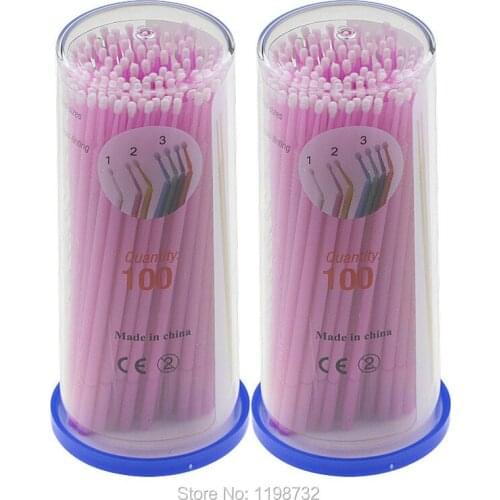 200Pcs High Quality Dental Materials Disposable Fine Cotton Swab Applicator Stick Pink Dentist Products Free Shipping