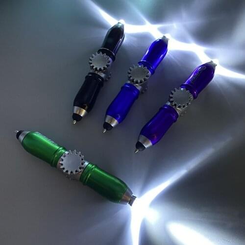 4PCS Fingertip Gyro Pen Luminous Stress Reliever Stylus Decompression Pen Plastic Rotating LED Light Household School Gadgets