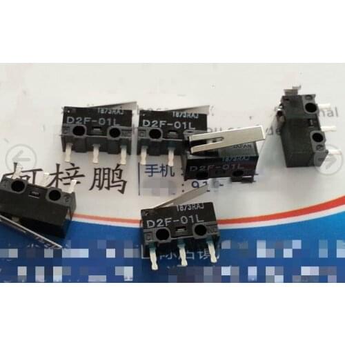5 teile/los 100% original made in Japan vergoldete kontakte maus mikroschalter D2F-01L 1.47N maustaste mit drücken griff