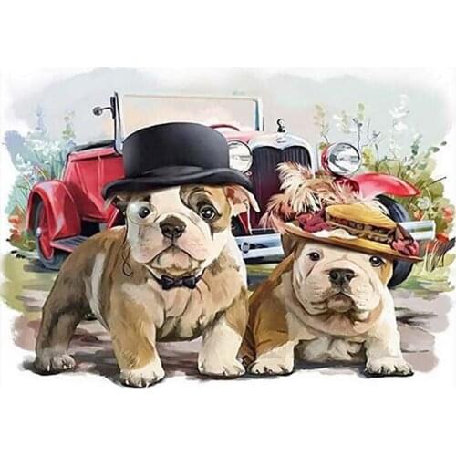 5D Diy Olde English Bulldogge Diamond Painting Animal Dog Round Full Drill Nouveaute Mosaic Embroidery Cross Stitch Home Decor