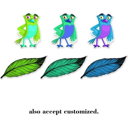 6pcs/set Feather Birds Vinyl Decals Car Laptop Luggage DIY Wall Art Stickers