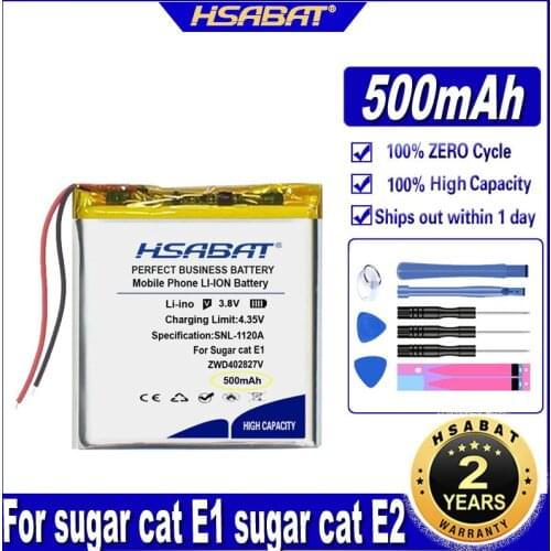 HSABAT ZWD402827V 500mAh Battery for sugar cat E1 for sugar cat E2 Qing Ying version child positioning telephone watch Batteries