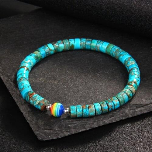 Fashion 3x6mm Round Imperial Jaspers Beads Bracelet Women Men Rainbow Beads Charm Bracelets Yoga Energy Bracelet Lucky Jewelry