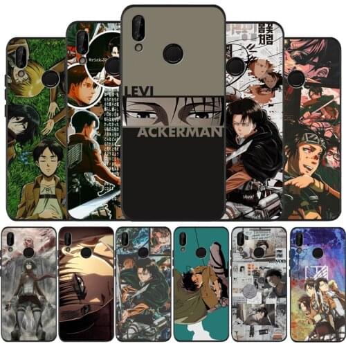 Black Soft Phone Case Anime Attack On Titan Levi Ackerman For Huawei 40 30 20 10 9 Lite Pro P smart 2019 Y6 Y6 Prime2019 Y9 2018