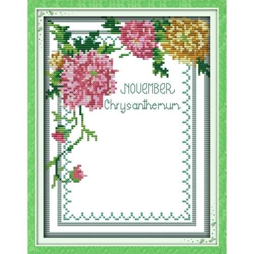 Flower Photo frame cross stitch kit people 18ct 14ct 11ct count print canvas stitches embroidery DIY handmade needlework plus