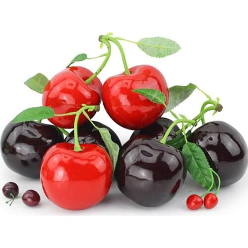 Double Cherry Ornaments Simulation Food Model Fruit Props Artificial Realistic And Beautiful Foam Photography Toy Cherries