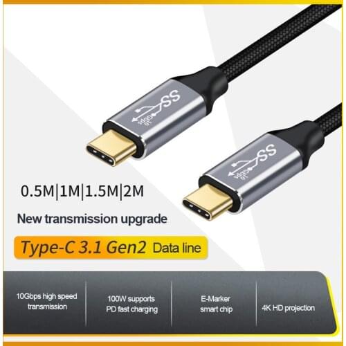5A PD 100W Fast Data Cable USB 3.1 To Type C Cable For Macbook Pro 10Gbps USB-C Type-C Quick Cord Cable For Samsung S10 Note20