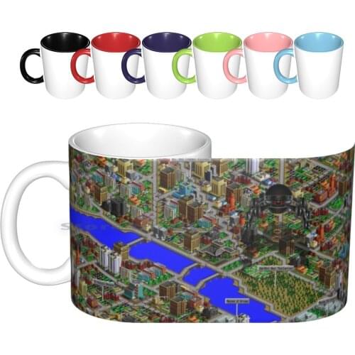 Simcity 2000 No Logo Sim City Paris-Hd Ceramic Mugs Coffee Cups Milk Tea Mug Simcity Sim City Sim City 2000 Games Pixel