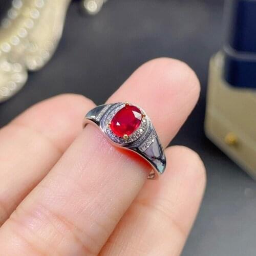 Natural Ruby Ring Refined Luxury Jewelry For Men And Women Fashion Fall New Wedding Engagement S925 Sterling Silver
