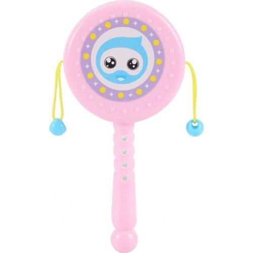 2Pcs Drum-Shaped Rattle Attractive Beads Design Plastic Girls Boys Spin Toy for Kids Toddler Early Education Cognition