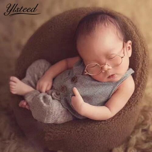 Newborn Costumes for Photoshoot Baby Boy Clothes Dot Pure Color Wool Vest Infant Photo Outfits Newborn Photography Accessories