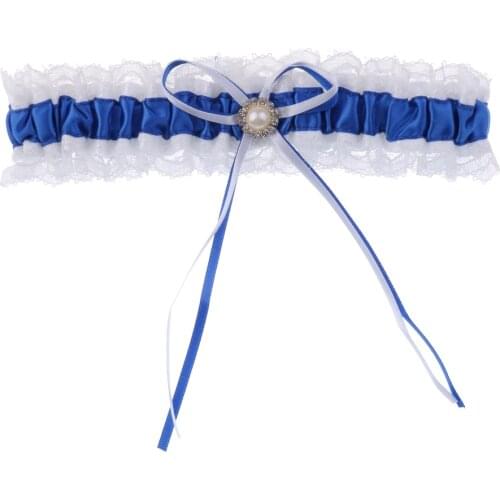 Lace Garter Crystal Bridal Legband Satin Bowknot Garter Bride