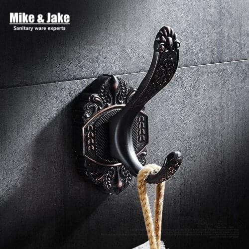 Free Shipping black carve single cloth hook wall Hook coat hanger door hook for bathroom hook accessories SL0002