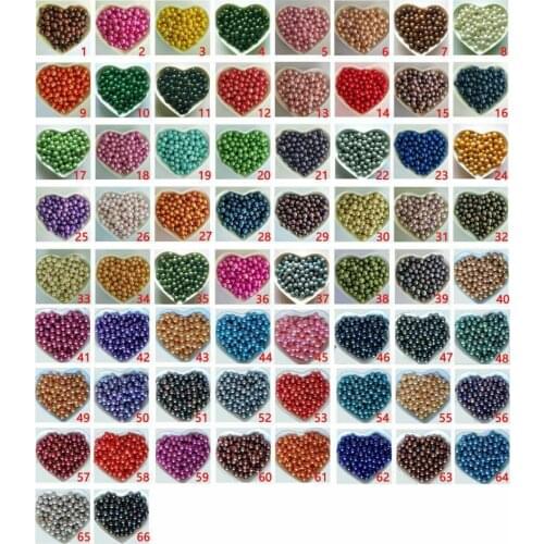 Best Selling AAA Grade Freshwater Loose Round Pearls 6-8MM Rainbow Colored DIY Round Pearls 10pcs/lot 66 Colors FP025