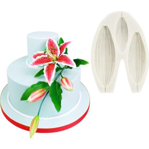 Lily Petal Silicone Molds For Fondant Cake Decoration Tools Sugarcraft Cookie Moulds Petal Flower Cutter Tools DIY Baking Tool