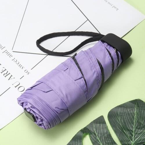 Mini Pocket Compact Sun Umbrella 5 Folding Sun Rainy Umbrella Anti UV Windproof 85 Cm Lightweight For Outdoor Travel Rain Gear