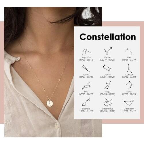 Fashion Star Constellations Pattern Necklace Female 316L Stainless Steel Pendant Necklace for Women Minimalist Design Jewelry