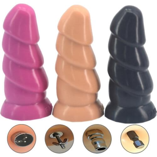 Thick Sex Machine Attachment Tower Style Silicone Dildo Suction Cup Expand Anal Plug Love Machine Accessories For Women Man Y87