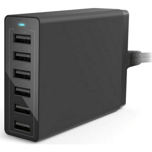 NUOLIANXIN 6 Port USB Wall Charger Fast USB Charging Station for Multiple Devices (Black)