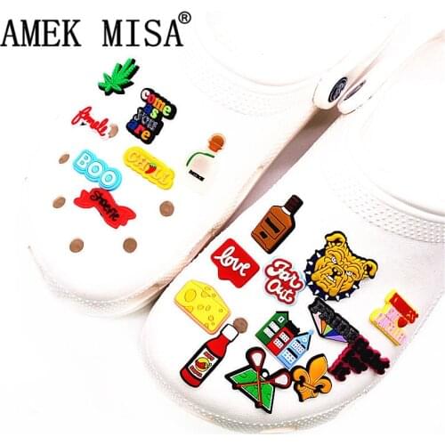 Novelty Cute Shoe Charms Accessories Luxury House Alcohol Dog BOO Hockey Shoe Decoration for croc jibz Kids Party X-mas Gifts