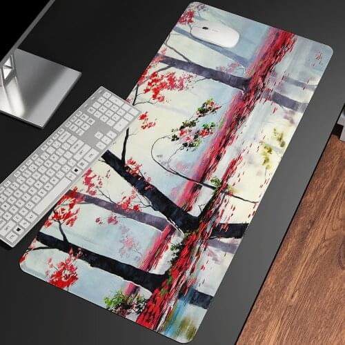 Oversized Cute Fall Original Mouse Pad Desk Mat Anime Mouse HD Print Computer Gamer Locking Edge XXL Gaming Non-slip Rubber Pad