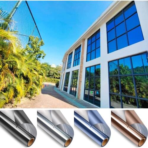 Privacy Window Film One Way Mirror Window Tint Film Home Office Heat Control Vinyl Anti UV Glass Stickers Self Adhesive Films